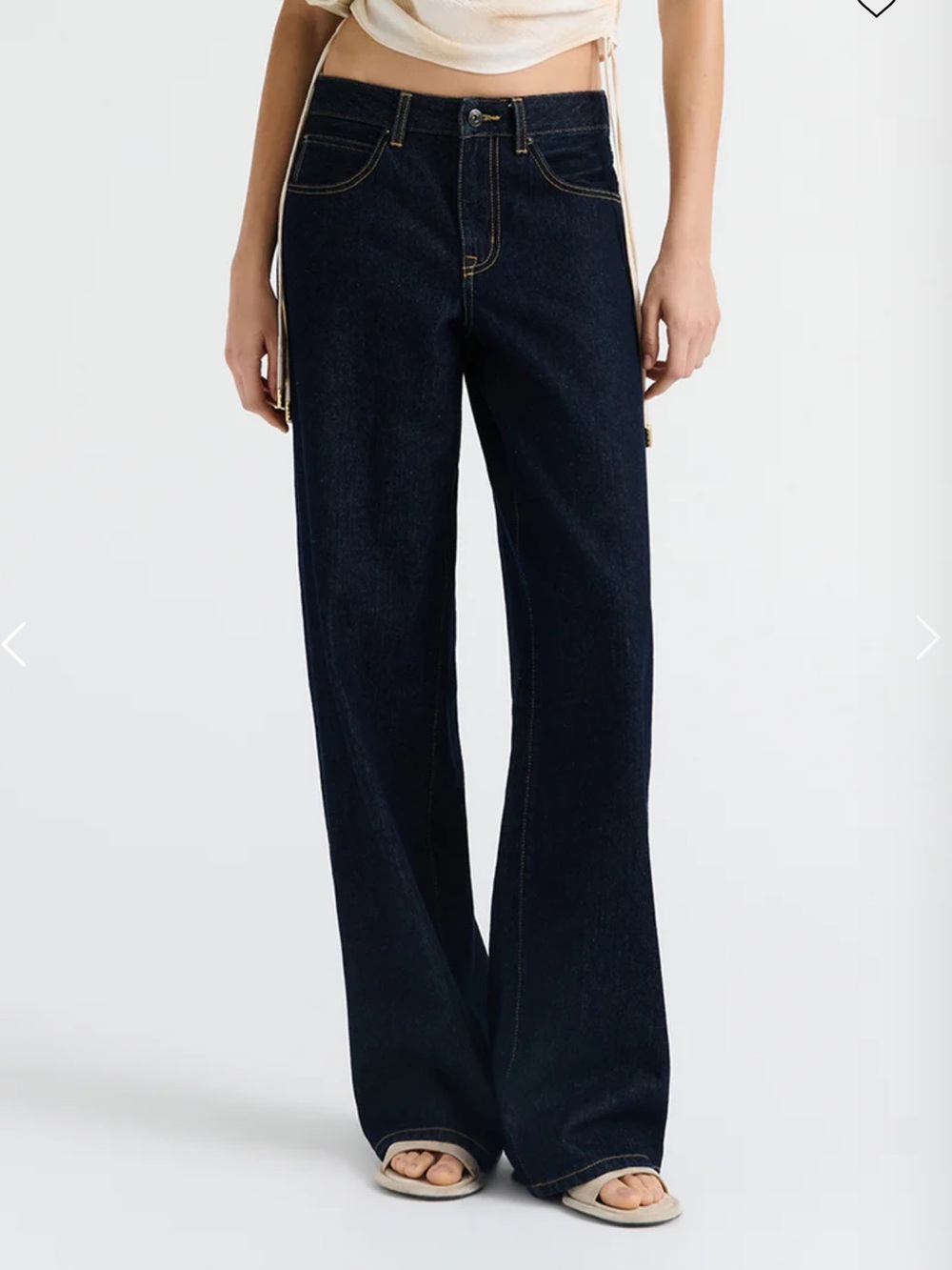 Anna Quan Dark Indigo Wide-Leg High-Rise Jeans
